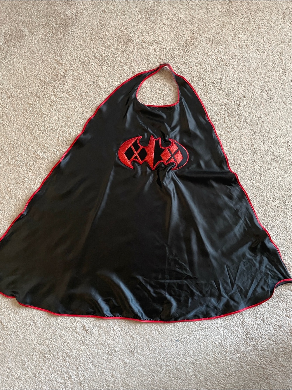 Kids Black and Red Bat Emblem Superhero Cape